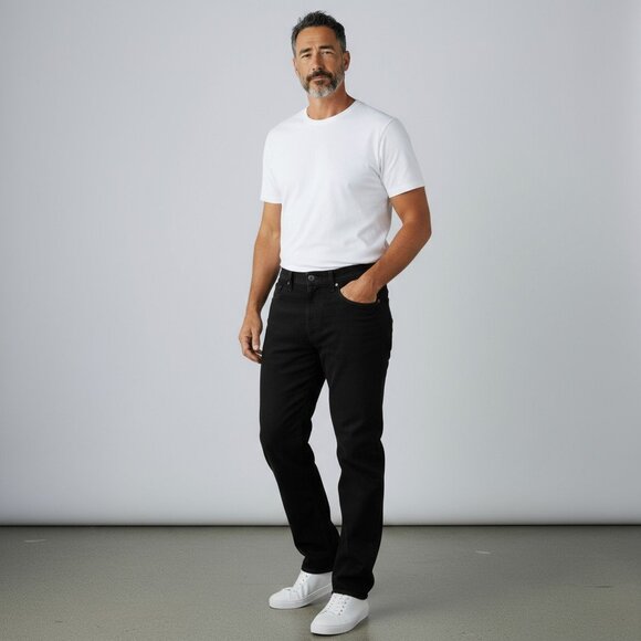 Levis 550 Relaxed Fit Denim Jeans Men's Size 50x29 Solid Black NWT - Picture 2 of 13